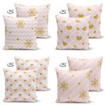 - Suet-K4luset300-Gorsel2 - Realhomes Pembe Zemin Soft Zigzag 4'lü Çift Taraflı Süet Yastık Kırlent Kılıf Seti Realhomes