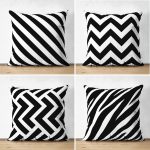 - Suet-K4luset301-Gorsel1 - Realhomes  Siyah Beyaz Geometrik 4'lü Çift Taraflı Süet Yastık Kırlent Kılıf Seti Realhomes