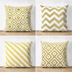 - Suet-K4luset302-Gorsel1 - Realhomes  Altın Varaklı Geometrik 4'lü Çift Taraflı Süet Yastık Kırlent Kılıf Seti Realhomes