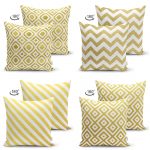 - Suet-K4luset302-Gorsel2 - Realhomes  Altın Varaklı Geometrik 4'lü Çift Taraflı Süet Yastık Kırlent Kılıf Seti Realhomes