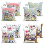 - Suet-K4luset309-Gorsel2 - Realhomes  Sevimli Baykuslar 4'lü Çift Taraflı Süet Yastık Kırlent Kılıf Seti Realhomes