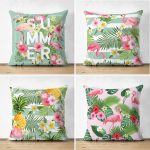 - Suet-K4luset314-Gorsel1 - Realhomes Çiçek Temalı Filamingo 4'lü Çift Taraflı Süet Yastık Kırlent Kılıf Seti Realhomes