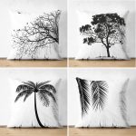 - Suet-K4luset50-Gorsel1 - Realhomes  Beyaz Zeminde Ağaç Temalı Dijital Baskılı Modern 4'Lü Çift Taraflı Süet Kırlent Kılıf Seti Realhomes