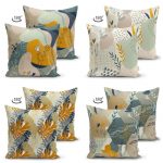 - Suet-K4luset67-Gorsel2 - Realhomes Soyut Çizimler Motifli Dijital Baskılı Dekoratif 4'lü Çift Taraflı Süet Yastık Kırlent Kılıf Seti Realhomes