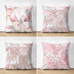 - Suet-K4luset71-Gorsel1 - Realhomes  Geometrik Mermer Desenli Pembe Çiçek Motifli 4'lü Çift Taraflı Süet Yastık Kırlent Kılıf Seti Realhomes