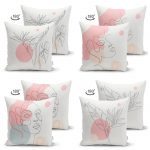 - Suet-K4luset78-Gorsel2 - Realhomes  Beyaz Zeminli Botanik Portre Çizimli Özel Tasarım 4'lü Çift Taraflı Süet Yastık Kırlent Kılıf Seti Realhomes
