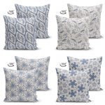 - Suet-K4luset85-Gorsel2 - Realhomes  Kot Zeminde Kristal ve Yaprak Motifli Modern Modern 4'lü Çift Taraflı Süet Yastık Kırlent Kılıf Seti Realhomes