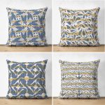 Karamel Ve Kot Renginde Geometrik Çizim Tasarımlı 4'lü Çift Taraflı Süet Yastık Kırlent Kılıf Seti Realhomes