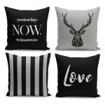 Geometrik ve Limon Desenli 3D Dijital Baskılı Raşel Kadife Yastık Kırlent Kılıfı Realhomes