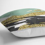 Gold Detaylı Modern Motifler Dijital Baskılı Modern Yastık Kırlent Kılıfı Realhomes