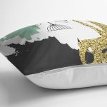 Kafes Ve Kuş Motifli Gold Modern Motifler Yastık Kırlent Kılıfı Realhomes