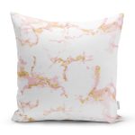 Mermer Motifli Gold İşlemeli Dijital Baskılı Modern Yastık Kırlent Kılıfı Realhomes