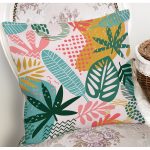 Soyut Renkli Yaprak Motifli Dijital Baskılı Modern Yastık Kırlent Kılıfı Realhomes