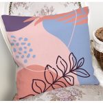 - 7025 - Realhomes  Soyut Rengarenk Zeminde Bohem Çiçek Motifli Dijital Baskılı Modern Yastık Kılıfı Realhomes