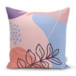 - 7025 - Realhomes  Soyut Rengarenk Zeminde Bohem Çiçek Motifli Dijital Baskılı Modern Yastık Kılıfı Realhomes