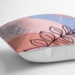 - 7025 - Realhomes  Soyut Rengarenk Zeminde Bohem Çiçek Motifli Dijital Baskılı Modern Yastık Kılıfı Realhomes