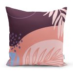 - 7027 - Realhomes Soyut Rengarenk Zeminde Bohem Çiçek Motifli Dijital Baskılı Modern Yastık Kılıfı Realhomes