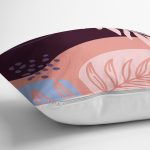 - 7027 - Realhomes Soyut Rengarenk Zeminde Bohem Çiçek Motifli Dijital Baskılı Modern Yastık Kılıfı Realhomes