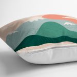 - 7031 - Realhomes Renkli Dağ Motifli Dijital Baskılı Modern Yastık Kırlent Kılıfı Realhomes