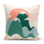 - 7032 - Realhomes Renkli Dağ Desenli Dijital Baskılı Modern Yastık Kırlent Kılıfı Realhomes