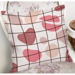 - 7035 - Realhomes Renkli Bohem Zeminli Kare Çizgiler Dijital Baskılı Modern Yastık Kırlent Kılıfı Realhomes