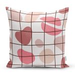 - 7035 - Realhomes Renkli Bohem Zeminli Kare Çizgiler Dijital Baskılı Modern Yastık Kırlent Kılıfı Realhomes