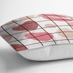 - 7035 - Realhomes Renkli Bohem Zeminli Kare Çizgiler Dijital Baskılı Modern Yastık Kırlent Kılıfı Realhomes