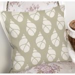 - 7037 - Realhomes Vizon Zeminde Deniz Salyangozu Motifli Dijital Baskılı Modern Yastık Kılıfı Realhomes