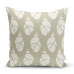 - 7037 - Realhomes Vizon Zeminde Deniz Salyangozu Motifli Dijital Baskılı Modern Yastık Kılıfı Realhomes