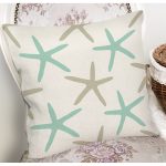 Vizon Zeminde Deniz Yıldızı Motifli Dijital Baskılı Modern Yastık Kırlent Kılıfı Realhomes