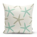 Vizon Zeminde Deniz Yıldızı Motifli Dijital Baskılı Modern Yastık Kırlent Kılıfı Realhomes