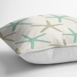 Vizon Zeminde Deniz Yıldızı Motifli Dijital Baskılı Modern Yastık Kırlent Kılıfı Realhomes