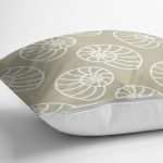 - 7040 - Realhomes  Vizon Zeminde Deniz Salyangozu Motifli Dijital Baskılı Modern Kırlent Kılıfı Realhomes