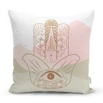 - 7046 - Realhomes Fatma Ana Eli Motifli Dijital Baskılı Modern Yastık Kırlent Kılıfı Realhomes