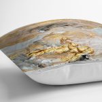 - 7051 - Realhomes Gold Detaylı Soyut Çizimli Dijital Baskılı Modern Yastık Kırlent Kılıfı Realhomes