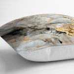 - 7052 - Realhomes Gold Detaylı Soyut Çizimli Dijital Baskılı Modern Yastık Kırlent Kılıfı Realhomes