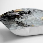 - 7053 - Realhomes Gold Detaylı Siyah Renkli Dijital Baskılı Modern Yastık Kırlent Kılıfı Realhomes