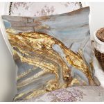 - 7054 - Realhomes Gold Detaylı Soyut Çizimli Dijital Baskılı Modern Yastık Kırlent Kılıfı Realhomes