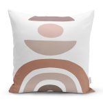 - 7056 - Realhomes Geometrik Çizimli Soyut Renkler Dijital Baskılı Modern Yastık Kırlent Kılıfı Realhomes