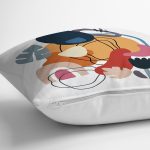 - 7058 - Realhomes  Onedraw Çizimli Geometrik Desen Dijital Baskılı Modern Yastık Kırlent Kılıfı Realhomes