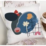 - 7059 - Realhomes Estetik Tasarımlı Geometrik Şekiller Dijital Baskılı Modern Yastık Kırlent Kılıfı Realhomes