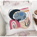 Estetik Tasarımlı Geometrik Şekiller Dijital Baskılı Modern Yastık Kırlent Kılıfı Realhomes