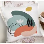 Estetik Tasarımlı Geometrik Şekiller Dijital Baskılı Modern Yastık Kırlent Kılıfı Realhomes