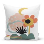 - 7063 - Realhomes  Sanatsal Motifli Çiçek Detaylı Dijital Baskılı Modern Yastık Kırlent Kılıfı Realhomes