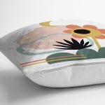 - 7063 - Realhomes  Sanatsal Motifli Çiçek Detaylı Dijital Baskılı Modern Yastık Kırlent Kılıfı Realhomes