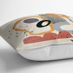 - 7064 - Realhomes Sanatsal Motifli Çiçek Detaylı Dijital Baskılı Modern Yastık Kırlent Kılıfı Realhomes