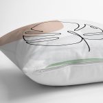 Pastel Renkli Zemin Üzerine Onedraw Yaprak Çizimli Modern Yastık Kırlent Kılıfı Realhomes