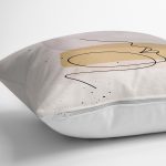 - 7073 - Realhomes Soft Zemınde Bayan Silüet Çizimli Dijital Baskılı Modern Yastık Kırlent Kılıfı Realhomes