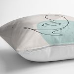 Soft Zeminde Renkli Bayan Silüet Çizimli Dijital Baskılı Modern Kırlent Kılıfı Realhomes