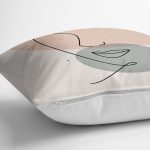 Pastel Renkli Zemin Üzerine Onedraw Çizimli Dijital Baskılı Modern Kırlent Kılıfı Realhomes